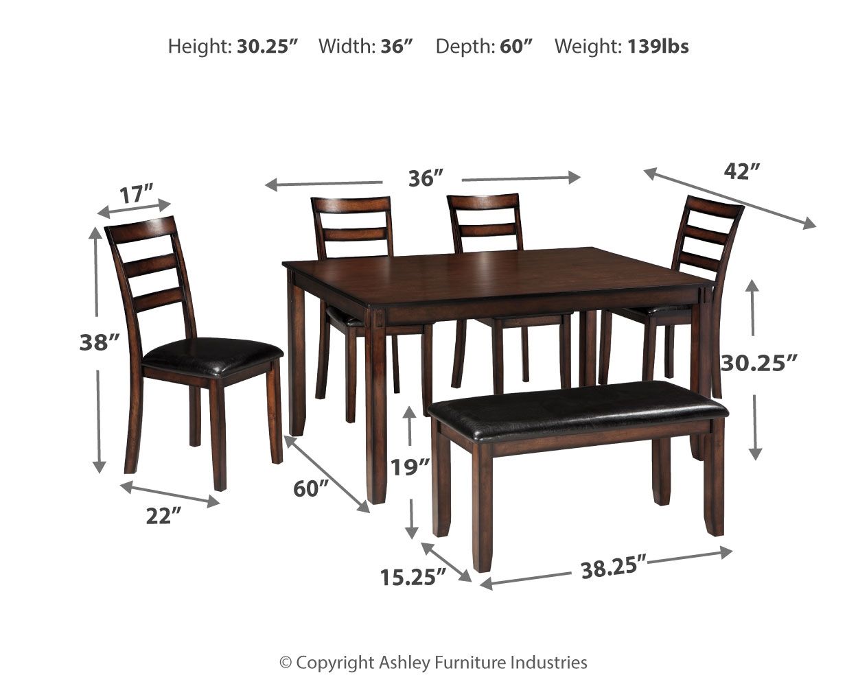 Coviar - Brown - Dining Room Table Set (Set of 6) - Urban Living Furniture (Los Angeles, CA)