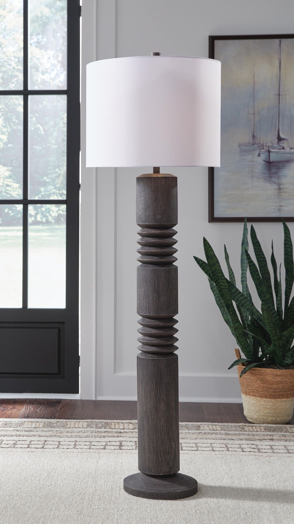 Fainwell - Poly Floor Lamp - Distressed Black - Urban Living Furniture (Los Angeles, CA)