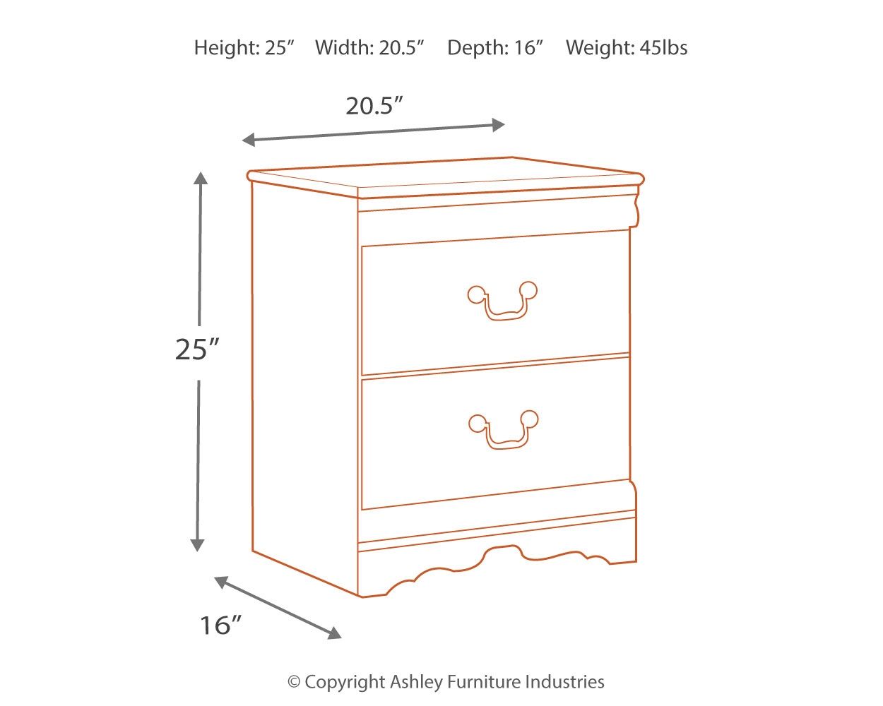 Anarasia - White - Two Drawer Night Stand - Urban Living Furniture (Los Angeles, CA)