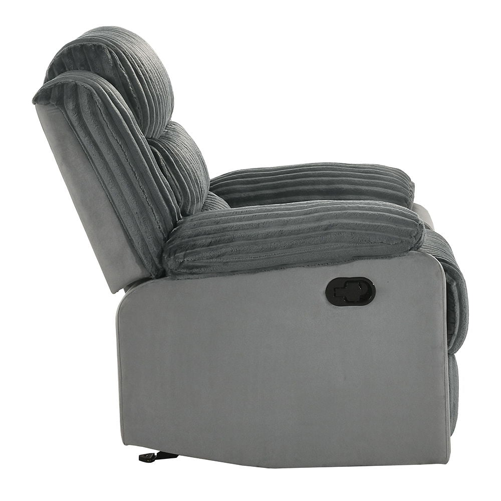 Lesley - Motion Glider Recliner - Gray Corduroy & Velvet - Urban Living Furniture (Los Angeles, CA)