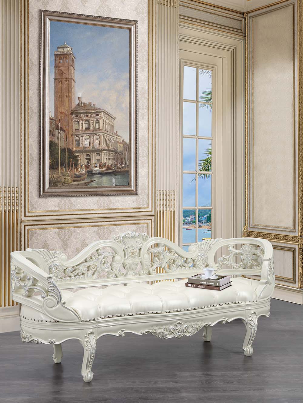 Adara - Bench - Antique White Finish - Urban Living Furniture (Los Angeles, CA)