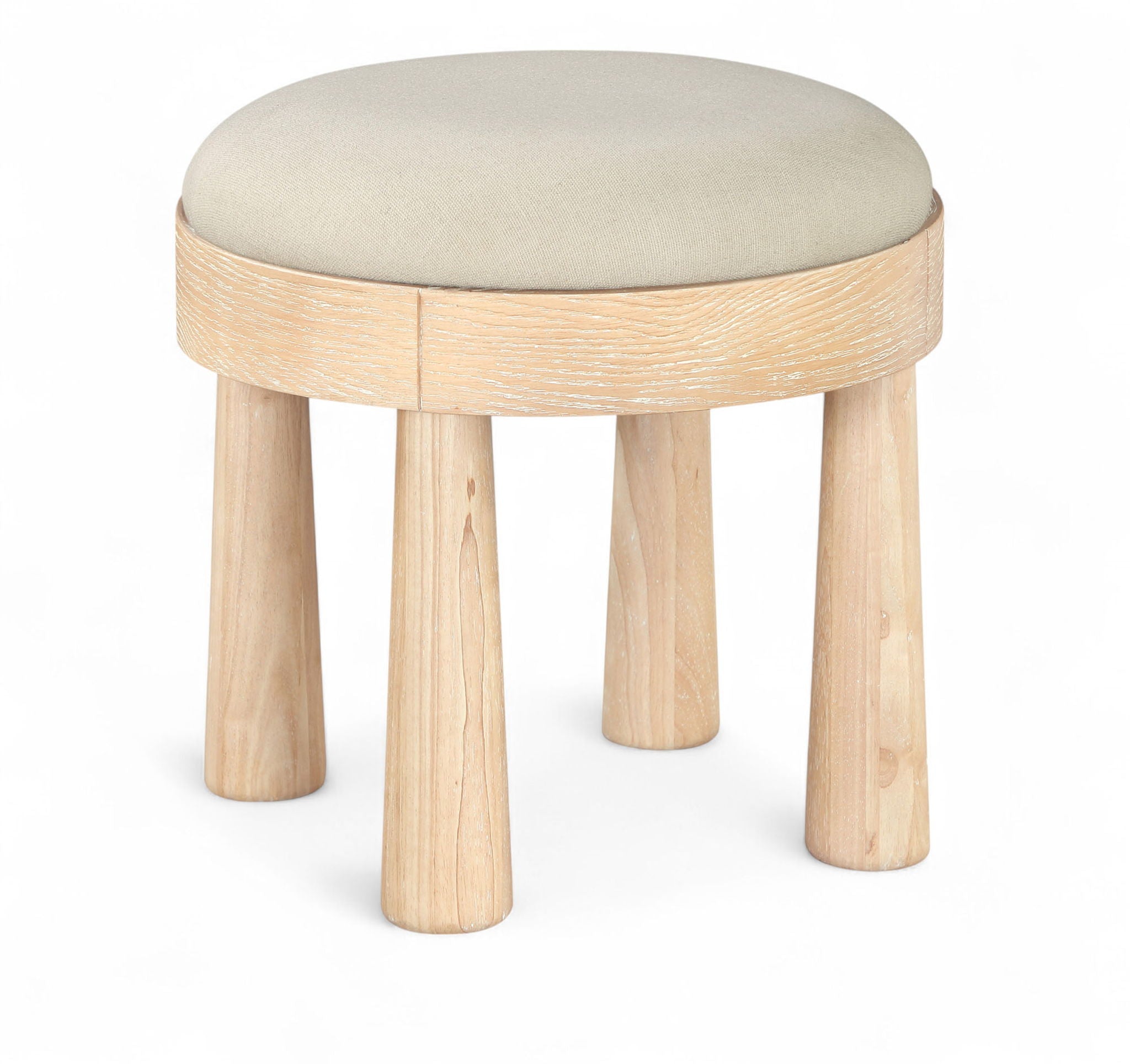 Larea - Linen Textured Fabric Ottoman - Natural Base - Urban Living Furniture (Los Angeles, CA)