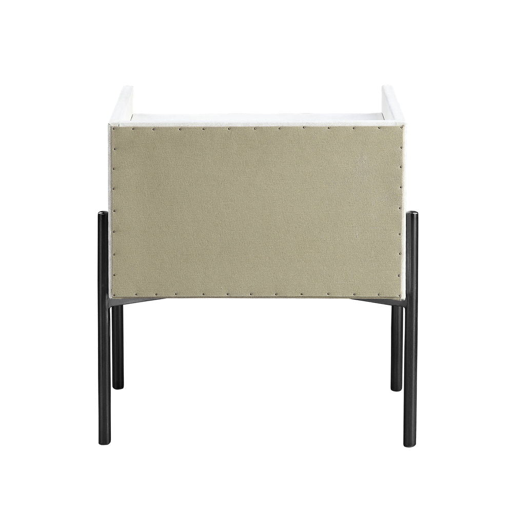 Metis - Nightstand With USB & Electric Lock - Vintage White Top Grain Leather - Urban Living Furniture (Los Angeles, CA)