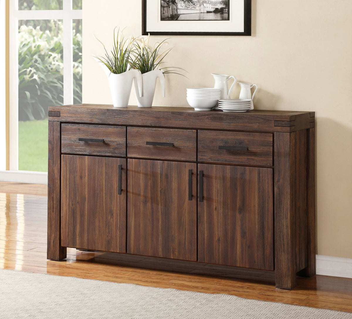 Meadow - Solid Wood Three Drawer Three Door Sideboard