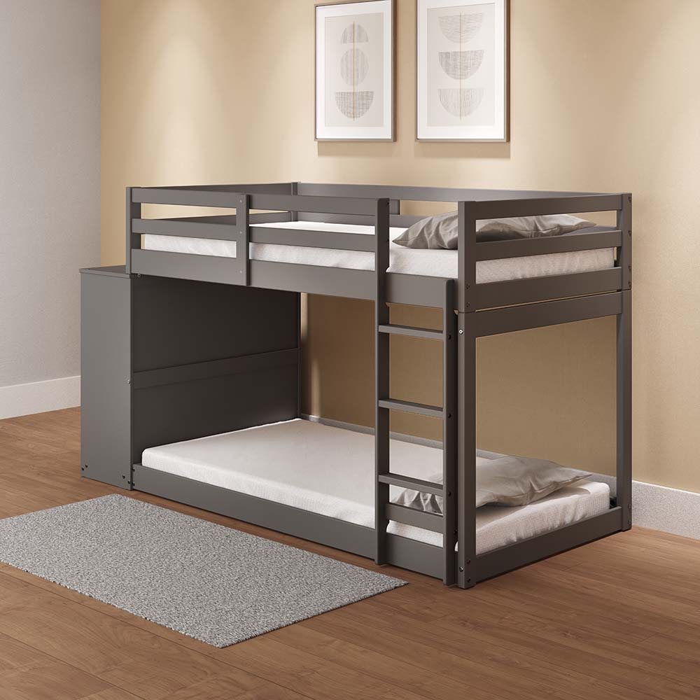 Gaston - Twin Over Twin Bunk Bed - Gray Finish - Urban Living Furniture (Los Angeles, CA)