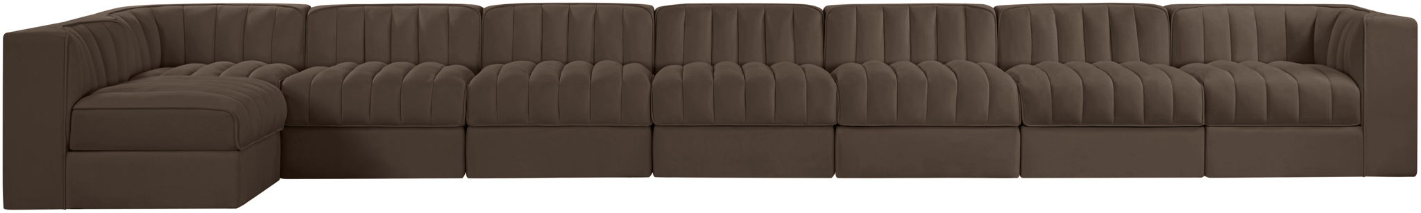 Rummi - Velvet Performance Fabric Upholstered 8 Piece Modular Sectional, L-Shaped (Right) - Urban Living Furniture (Los Angeles, CA)