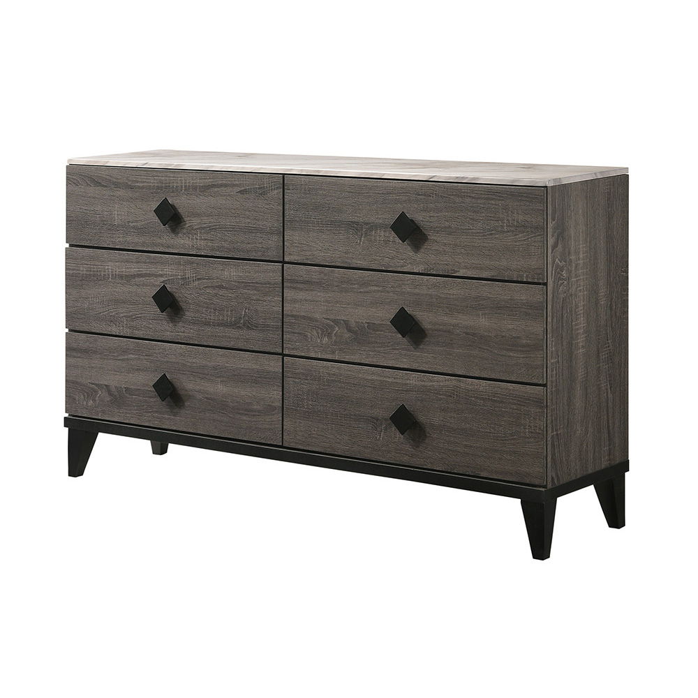 Avantika - Dresser - Faux Marble Top & Rustic Gray Oak - Urban Living Furniture (Los Angeles, CA)