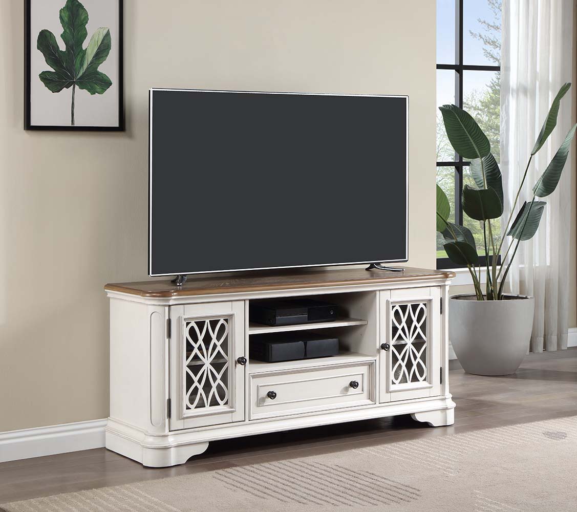 Florian - TV Stand - Oak & Antique White Finish - Urban Living Furniture (Los Angeles, CA)