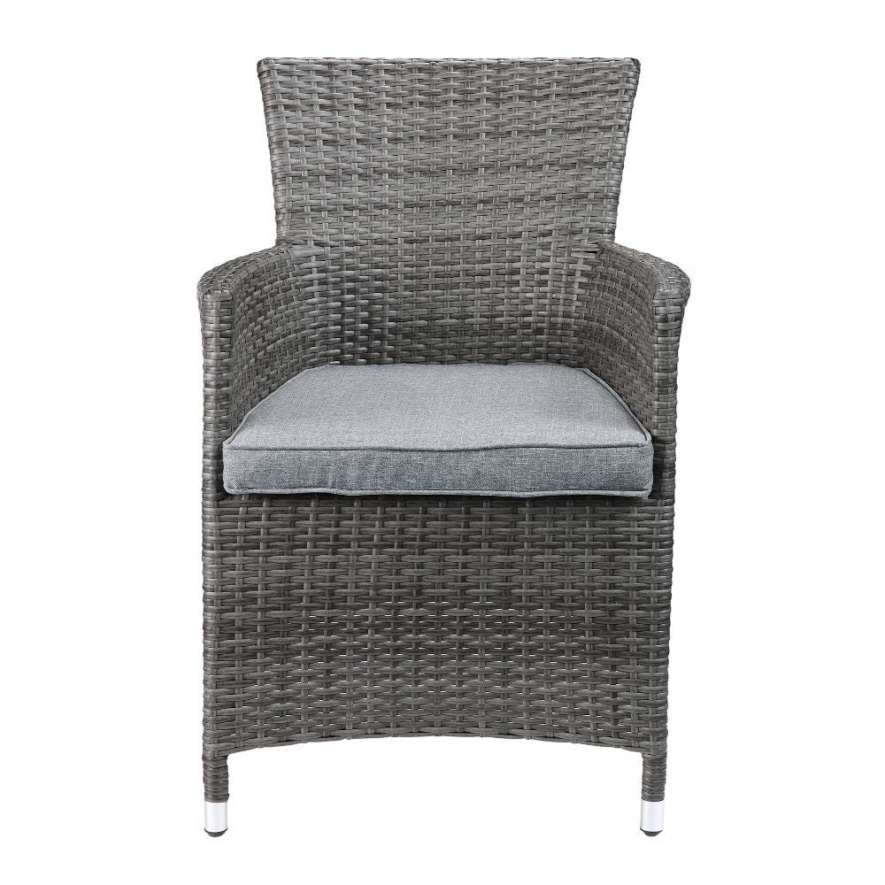 Tashelle - Patio Bistro Set - Gray Fabric & Gray Wicker - Urban Living Furniture (Los Angeles, CA)