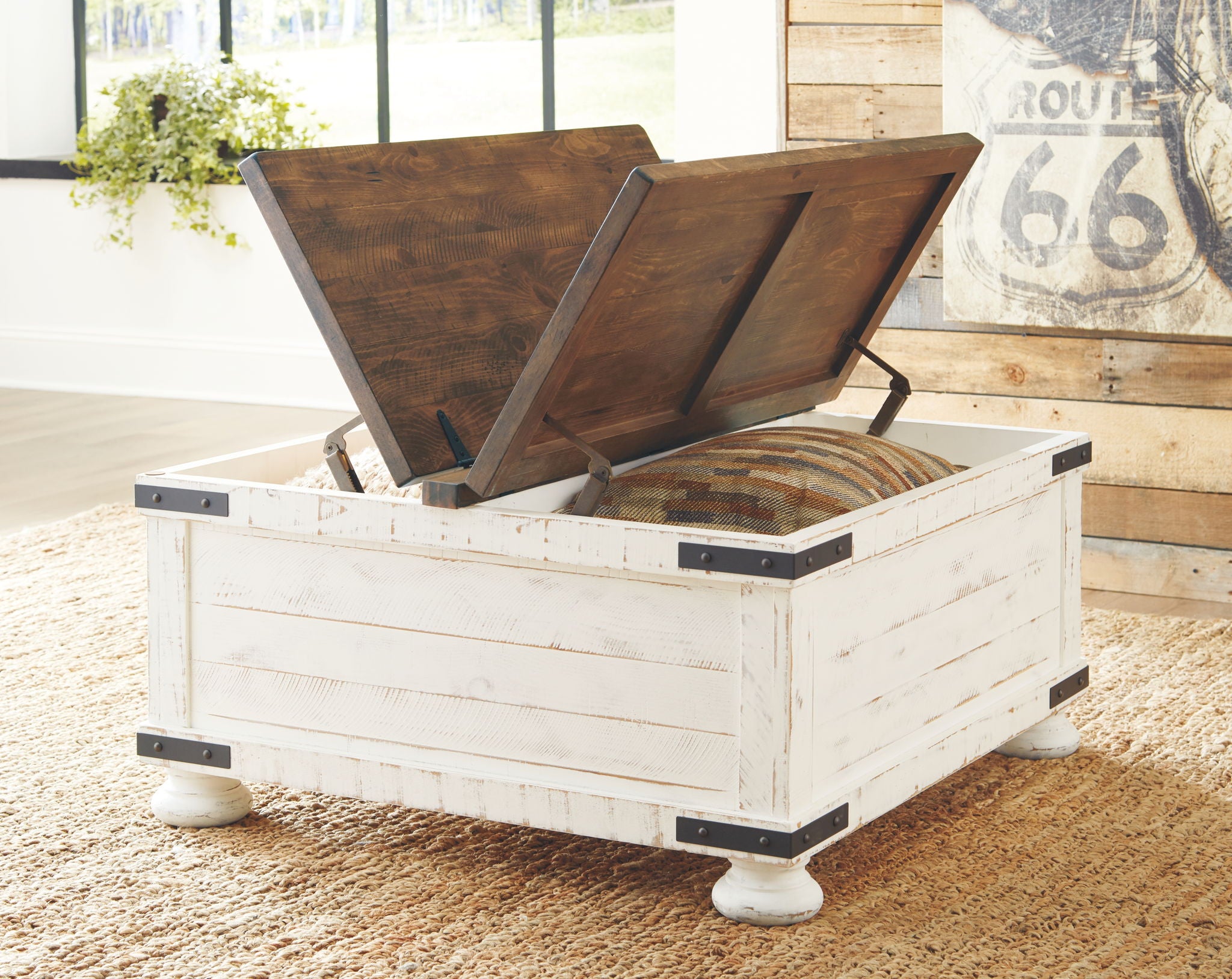 Wystfield - White / Brown - Cocktail Table with Storage - Urban Living Furniture (Los Angeles, CA)