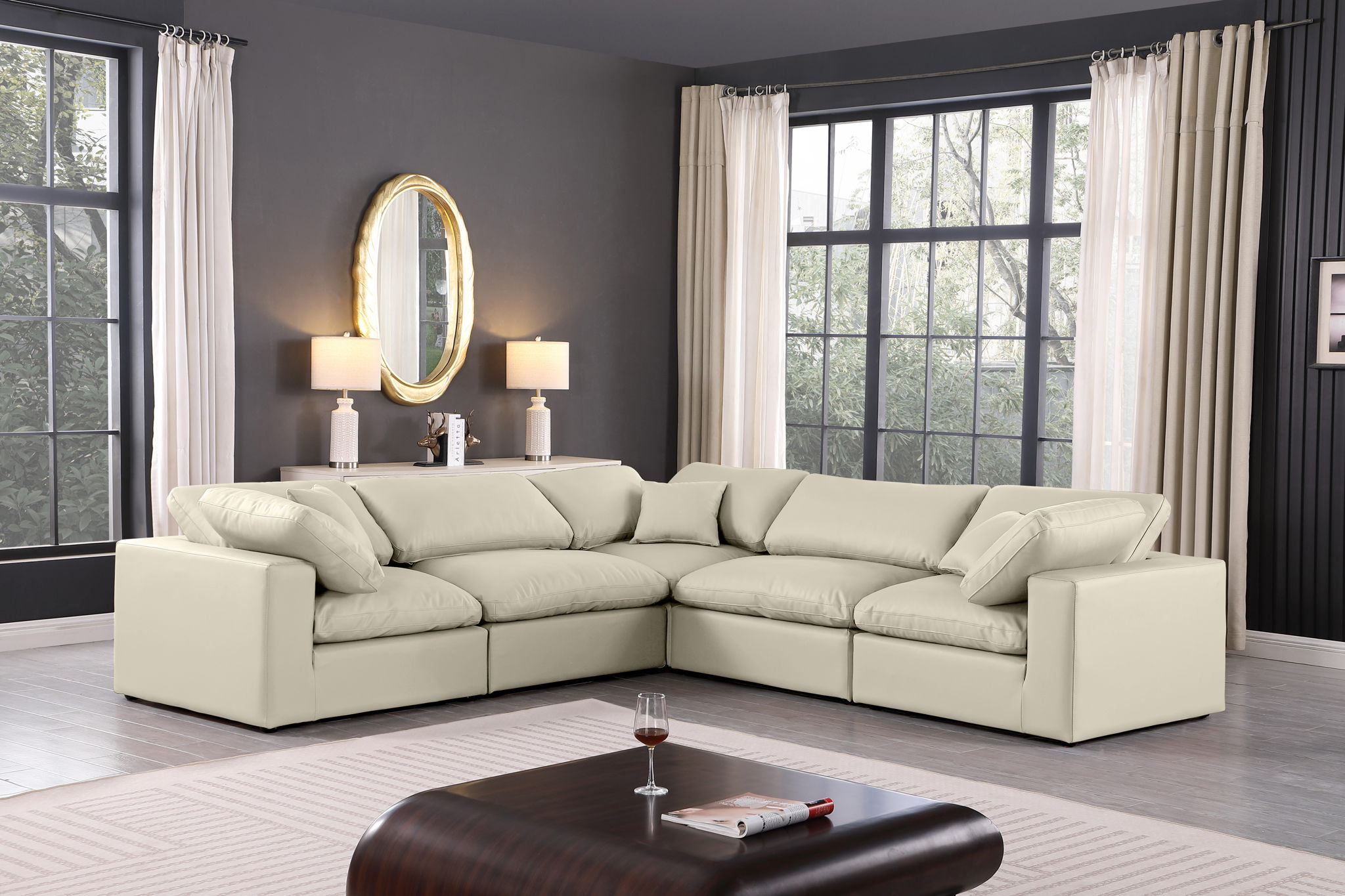 Comfy - 5 Piece Faux Leather Modular Corner Sectional - Urban Living Furniture (Los Angeles, CA)