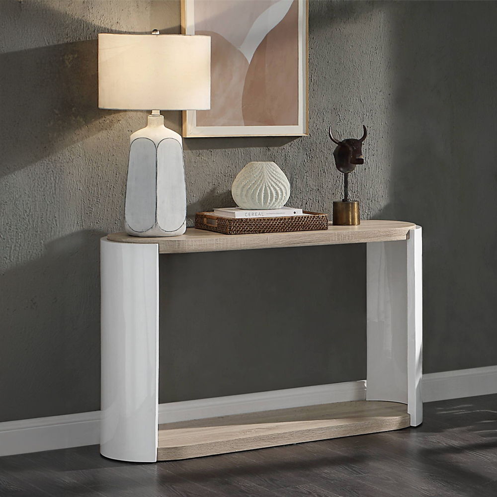 Zoma - Sofa Table - Oak & White High Gloss - Urban Living Furniture (Los Angeles, CA)