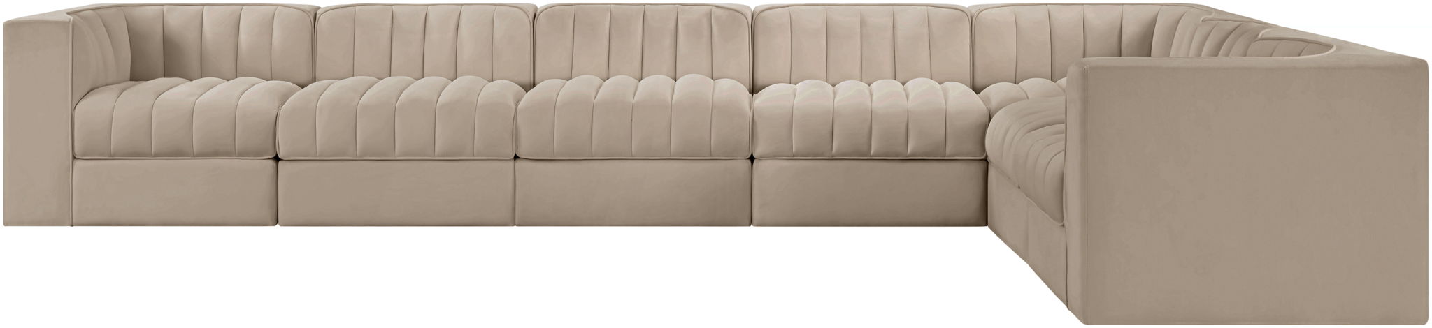 Rummi - Velvet Performance Fabric Upholstered 7 Piece Modular Sectional (With 3 Corner Chairs) - Urban Living Furniture (Los Angeles, CA)