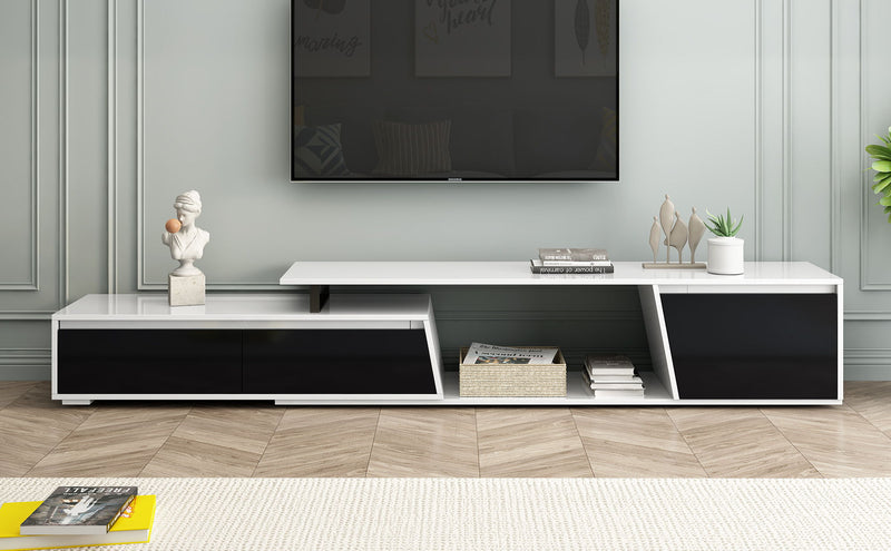 Minimalist Rectangle Extendable TV Cabinet With 2 Drawers And 1 Cabinet