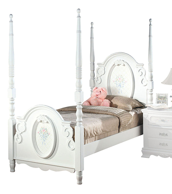 Flora White Twin Bed image