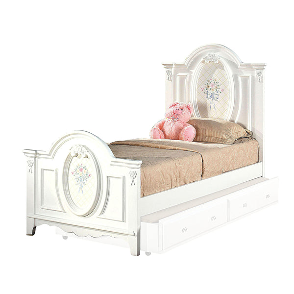 Acme Flora Twin Panel Bed in White 01680T image