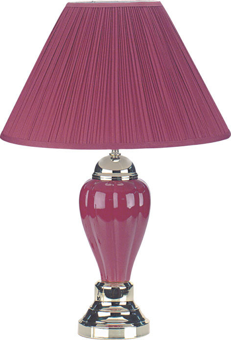 Pottery Burgundy Table Lamp image