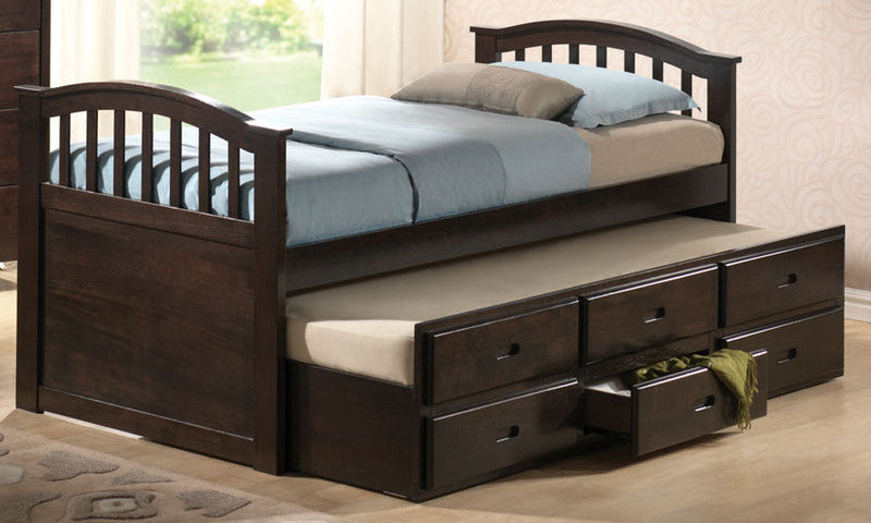 Acme San Marino Twin Captain Storage Bed with Trundle in Dark Walnut 04990T image