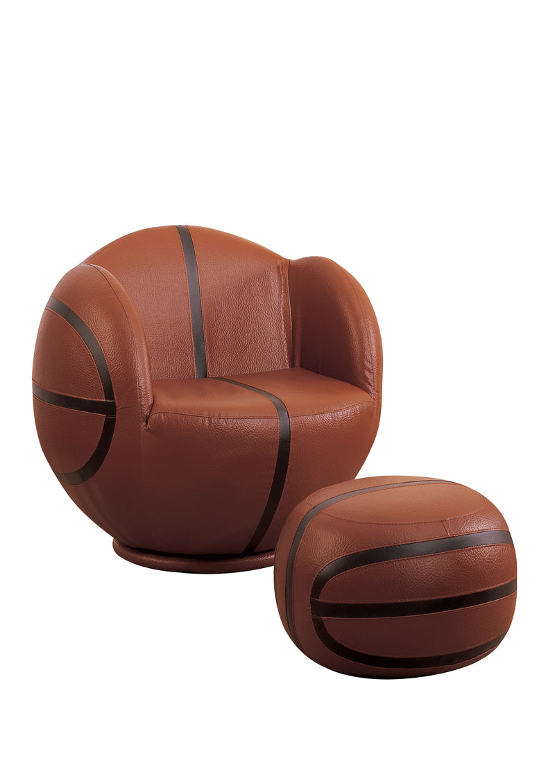 All Star Basketball: Brown & Black Chair & Ottoman (2Pc Pk) image