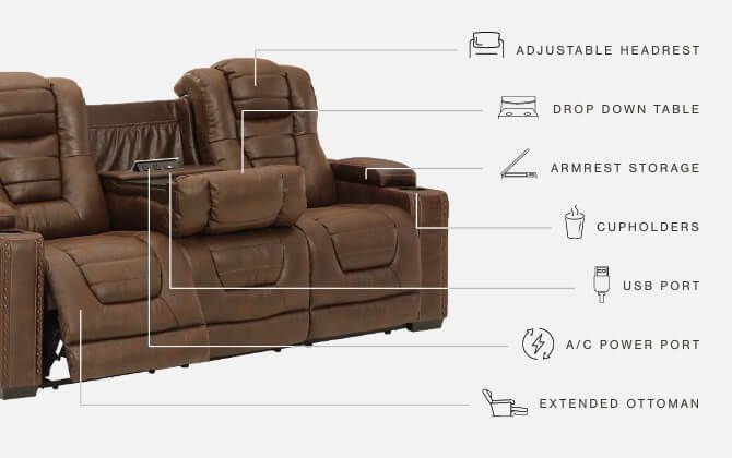 Owner's - Pwr Rec Sofa With Adj Headrest