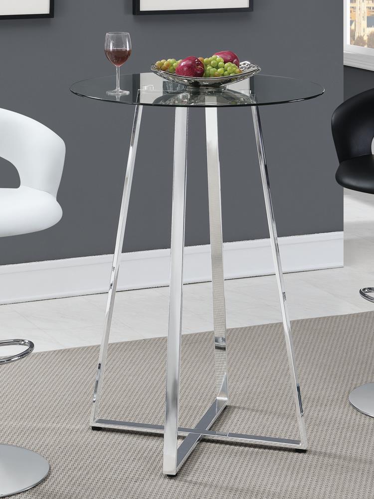 G100026 Contemporary Chrome and Glass Bar Table - Urban Living Furniture (Los Angeles, CA)