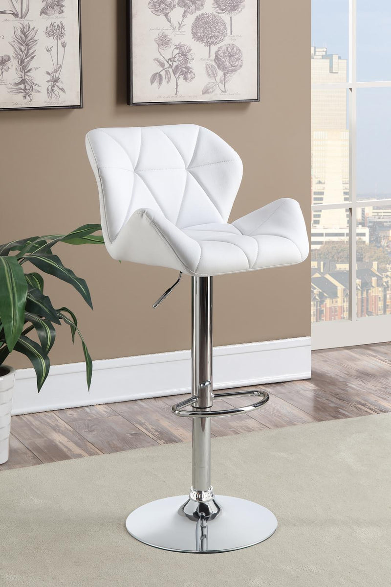 G100424 Contemporary White Adjustable Bar Stool - Urban Living Furniture (Los Angeles, CA)