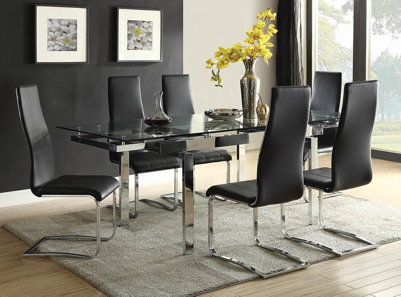 G102310 Contemporary Black and Chrome Dining Chair - Urban Living Furniture (Los Angeles, CA)