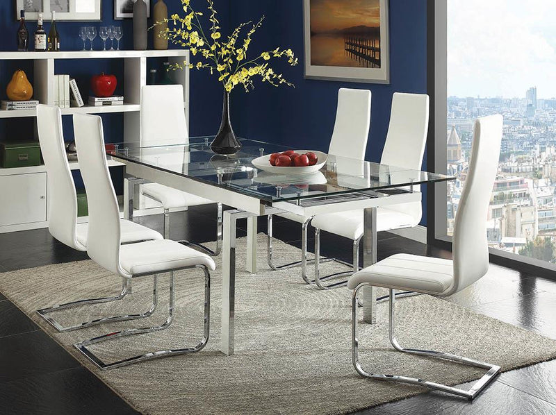 G102310 Contemporary White and Chrome Dining Chair - Urban Living Furniture (Los Angeles, CA)