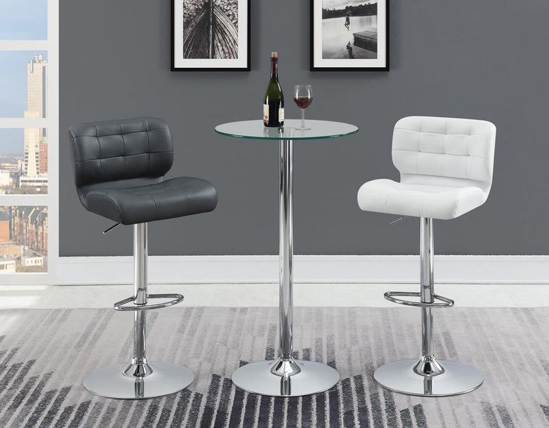 G100545 Contemporary White and Chrome Upholstered Bar Stool