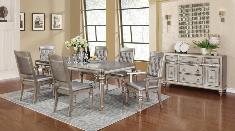 Bling Game Hollywood Glam Metallic Platinum Dining Table - Urban Living Furniture (Los Angeles, CA)