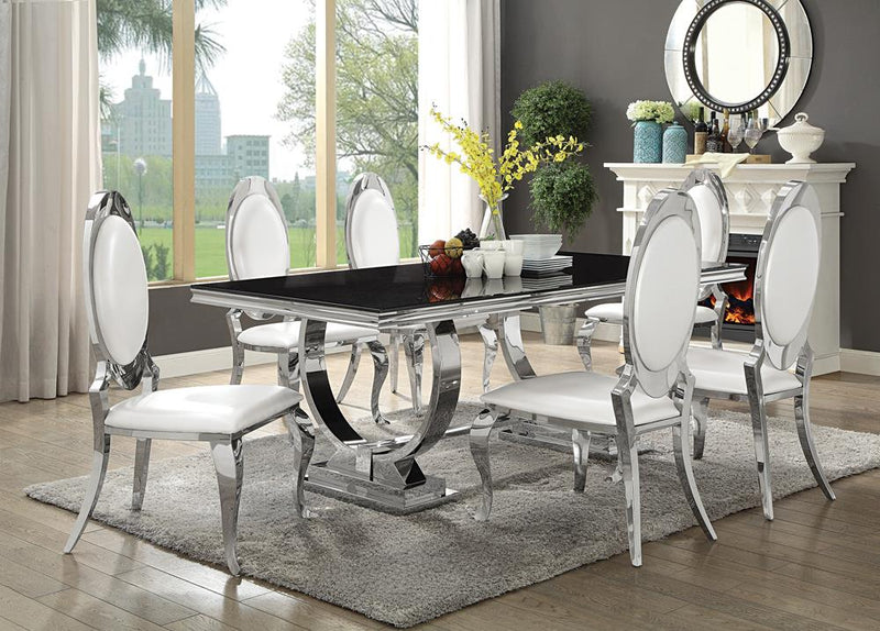 Antoine Hollywood Glam Silver Dining Table - Urban Living Furniture (Los Angeles, CA)