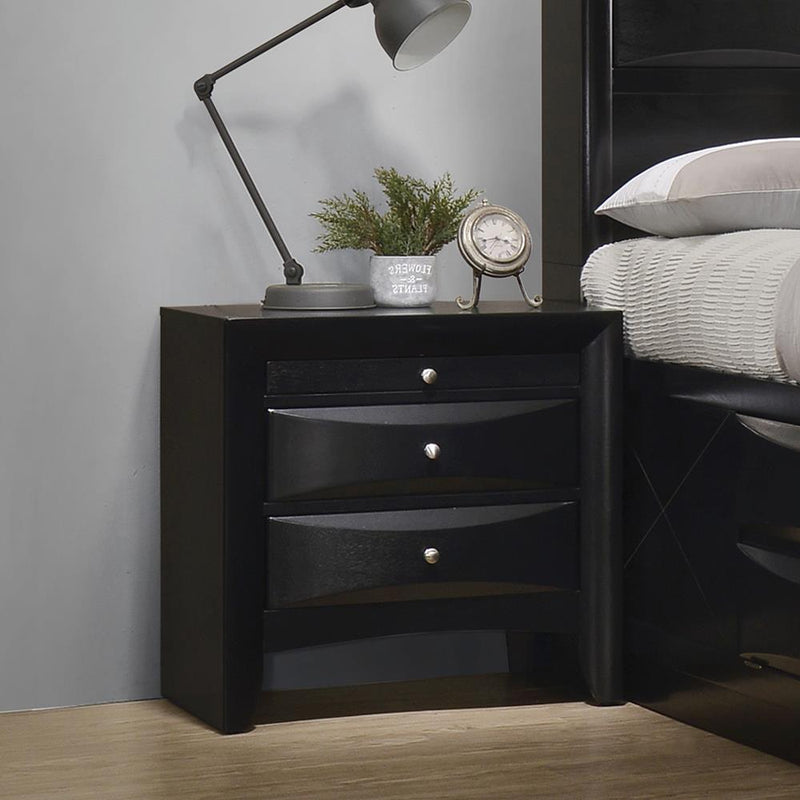 Briana Black Two-Drawer Nightstand With Tray - Urban Living Furniture (Los Angeles, CA)