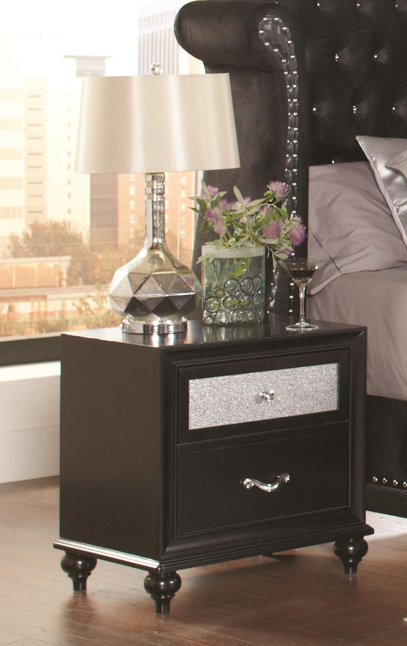 Barzini Two-Drawer Nightstand With Metallic Drawer Front image