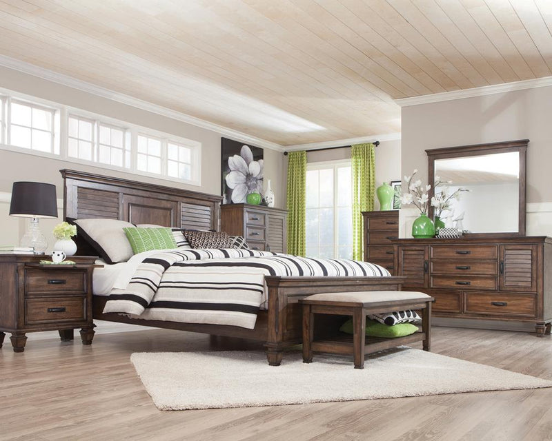 Franco Burnished Oak King Bed - Urban Living Furniture (Los Angeles, CA)