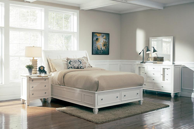 Sandy Beach White King Five-Piece Bedroom Set - Urban Living Furniture (Los Angeles, CA)