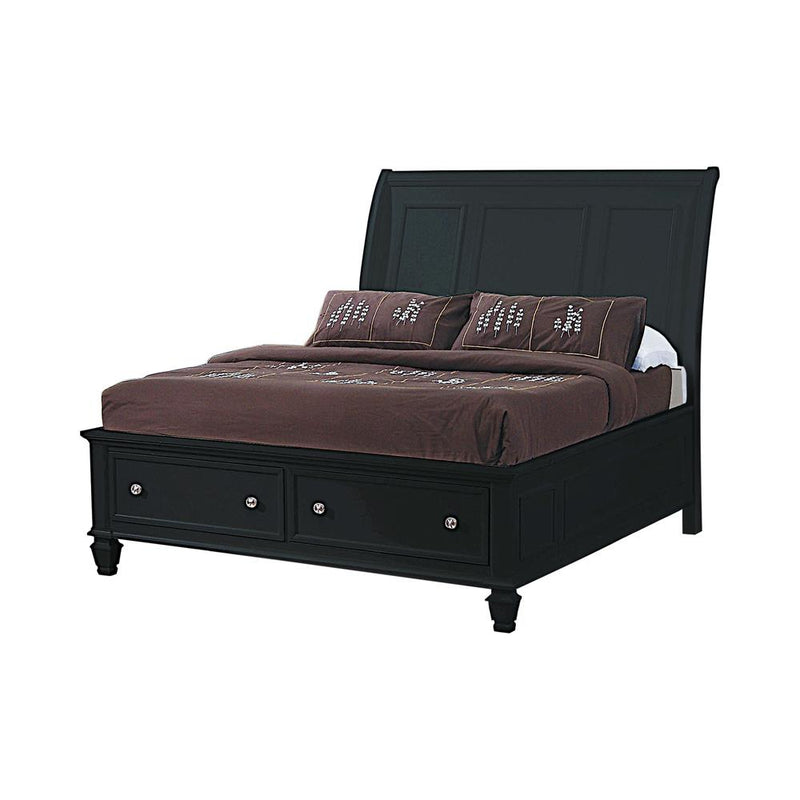 Sandy Beach Black King Sleigh Bed With Footboard Storage - Urban Living Furniture (Los Angeles, CA)