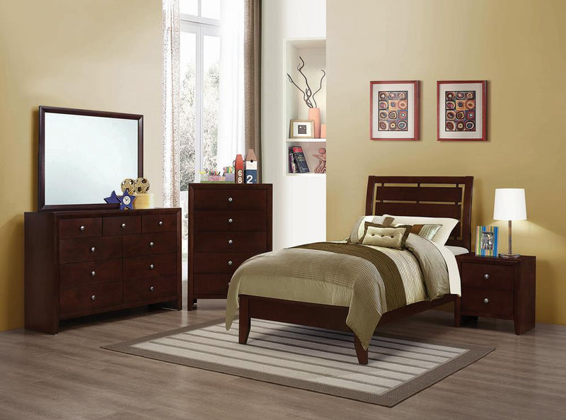 Serenity Twin Bed Rich Merlot - Urban Living Furniture (Los Angeles, CA)