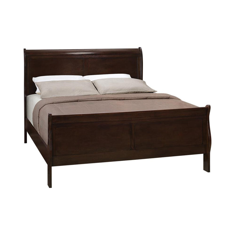 Louis Philippe Cappuccino Queen Sleigh Bed - Urban Living Furniture (Los Angeles, CA)