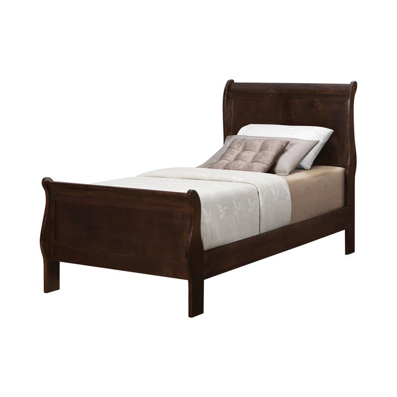 Louis Philippe Cappuccino Twin Sleigh Bed - Urban Living Furniture (Los Angeles, CA)