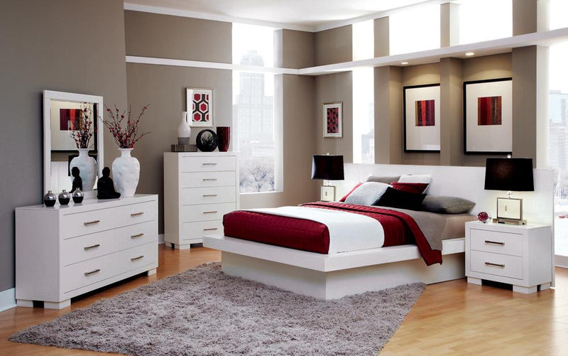 Jessica Contemporary White Eastern Kind Bed - Urban Living Furniture (Los Angeles, CA)