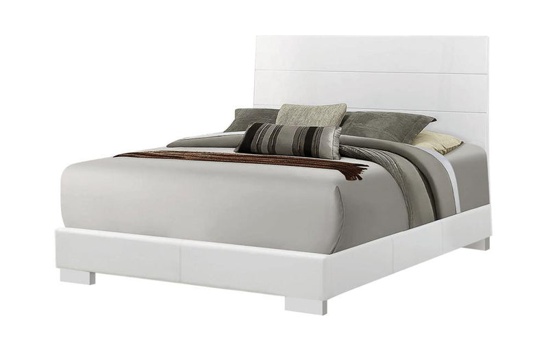 Felicity Contemporary Glossy White Eastern King Bed - Urban Living Furniture (Los Angeles, CA)