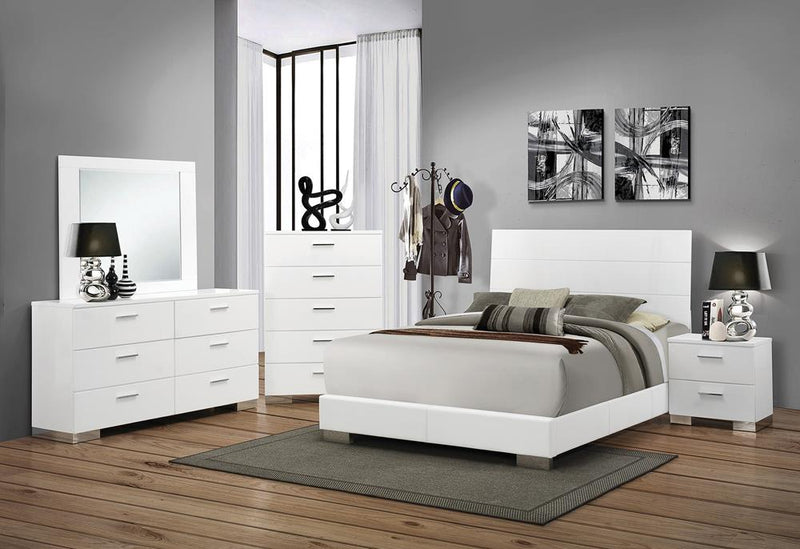 Felicity Contemporary Glossy White Queen Bed - Urban Living Furniture (Los Angeles, CA)