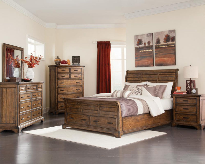 Elk Grove Rustic Vintage Bourbon Eastern King Bed - Urban Living Furniture (Los Angeles, CA)