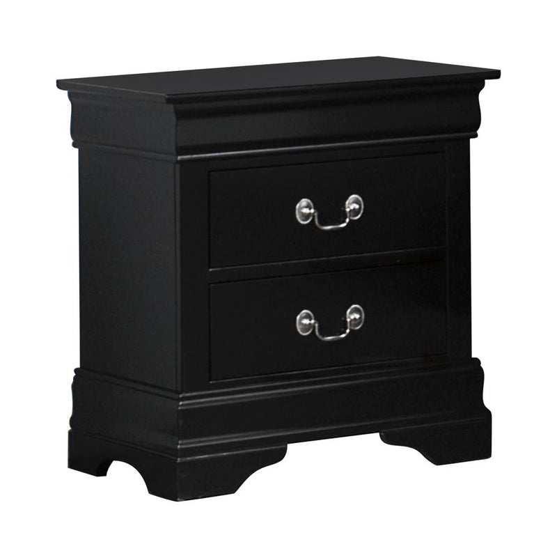 Louis Philippe Black Two-Drawer Nightstand - Urban Living Furniture (Los Angeles, CA)