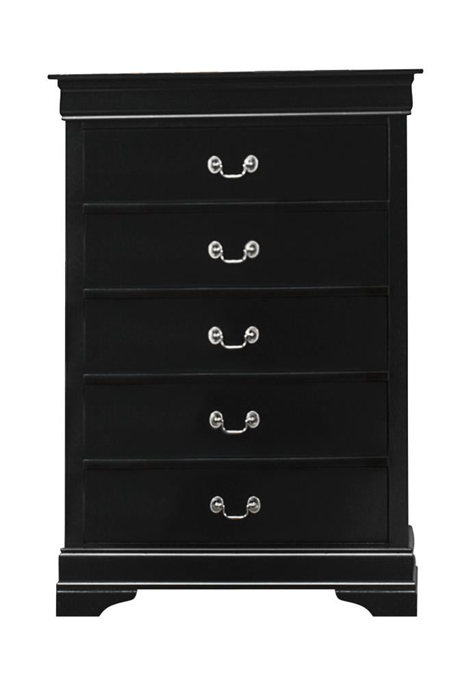 Louis Philippe Black Five-Drawer Chest