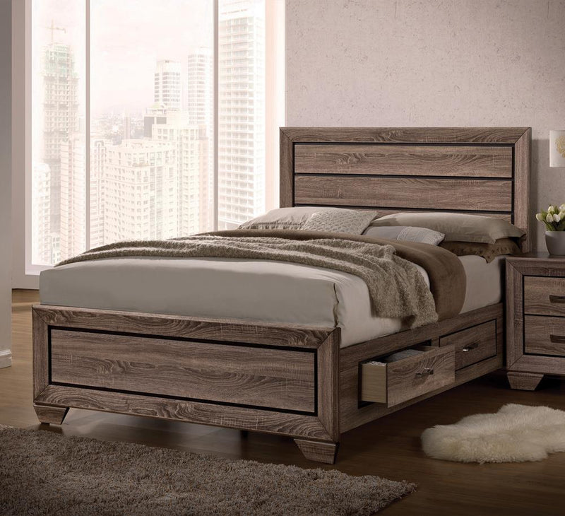 Kauffman Transitional Washed Taupe Eastern King Bed - Urban Living Furniture (Los Angeles, CA)