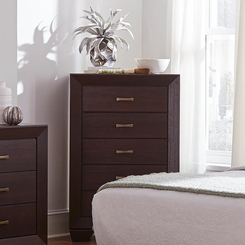 Fenbrook Dark Cocoa Five-Drawer Chest - Urban Living Furniture (Los Angeles, CA)