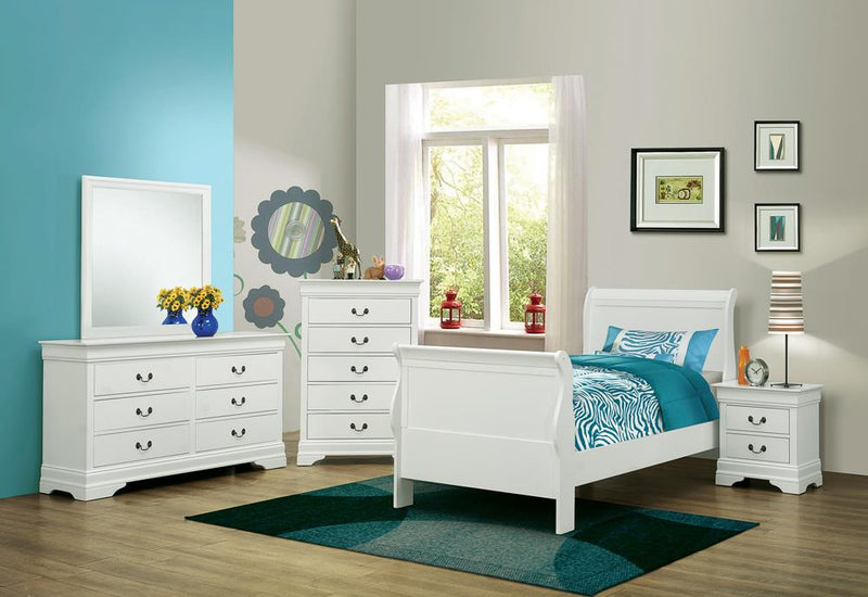 Louis Philippe Traditional Youth White Twin Bed - Urban Living Furniture (Los Angeles, CA)