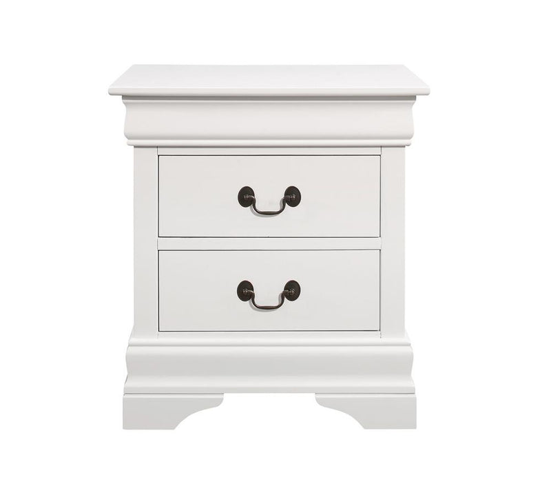 Louis Philippe White Two-Drawer Nightstand - Urban Living Furniture (Los Angeles, CA)