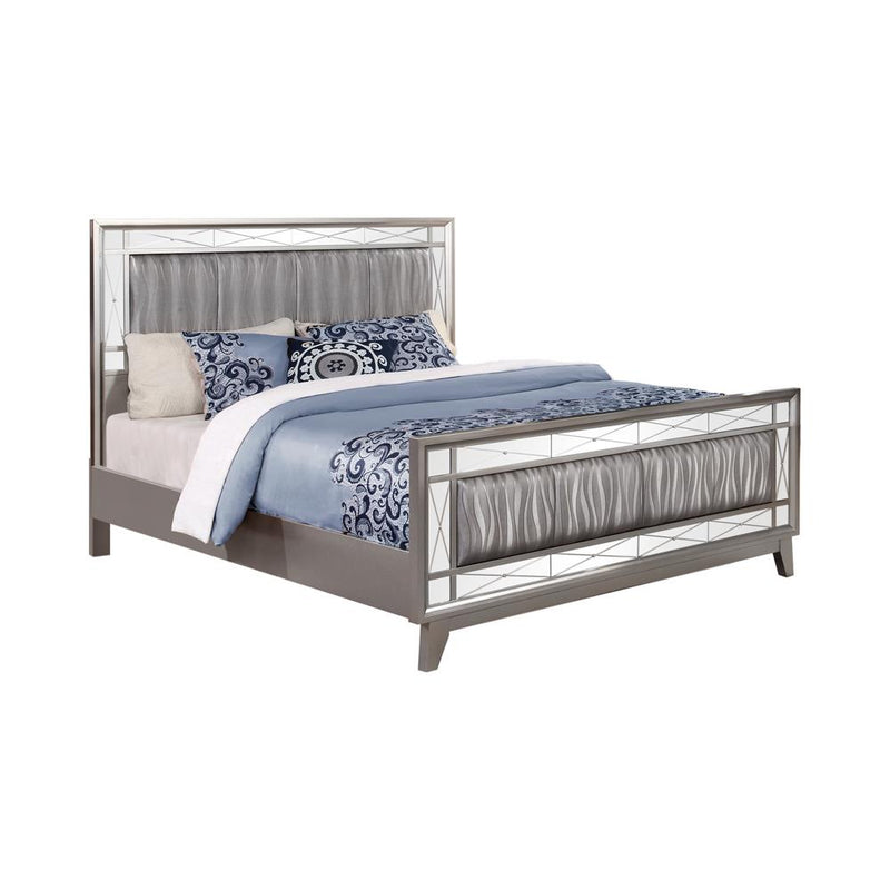 Leighton Contemporary Metallic Queen Bed - Urban Living Furniture (Los Angeles, CA)